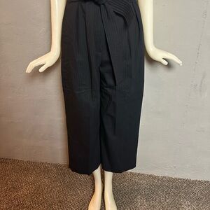 A.L.C. Black Pinstripe PaperBag  Waist Pants Belted Size 2